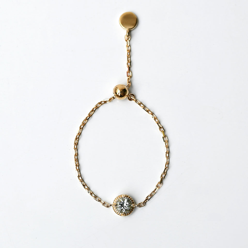 K10天然石チェーンリング アクアマリン