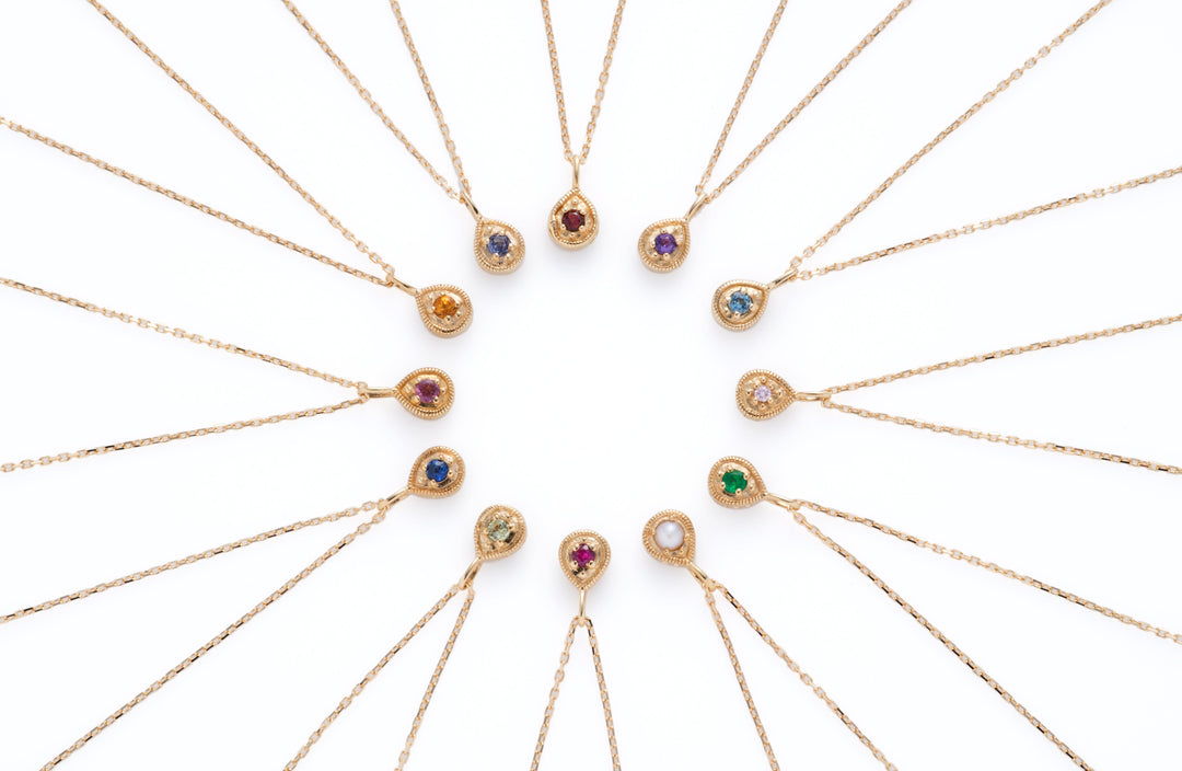 12の宝石のしずくたち11月シトリン×ダイヤモンド・リバーシブルネックレス【K18YG】