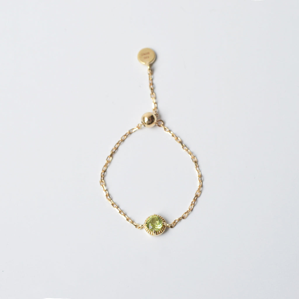 K10天然石チェーンリング ペリドット
