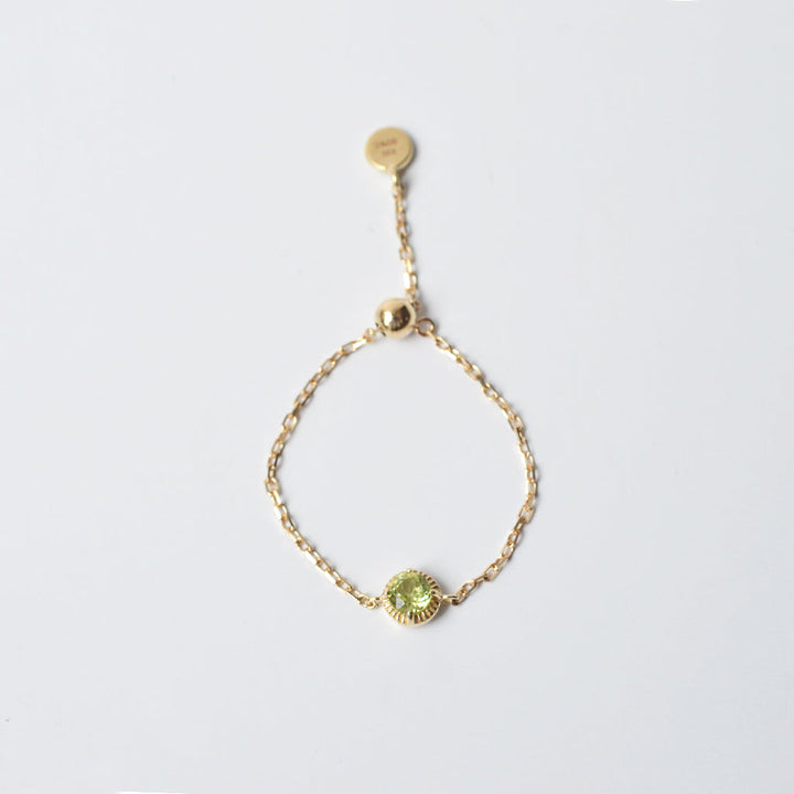 K10天然石チェーンリング ペリドット