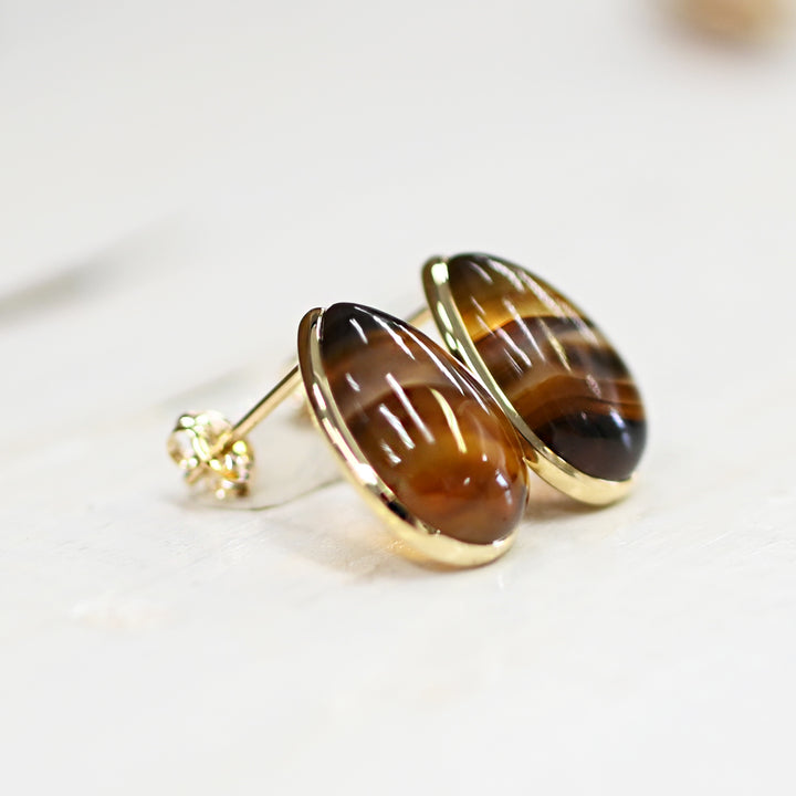 数量限定・1点物 モンタナアゲートピアス【K10YG】25ss