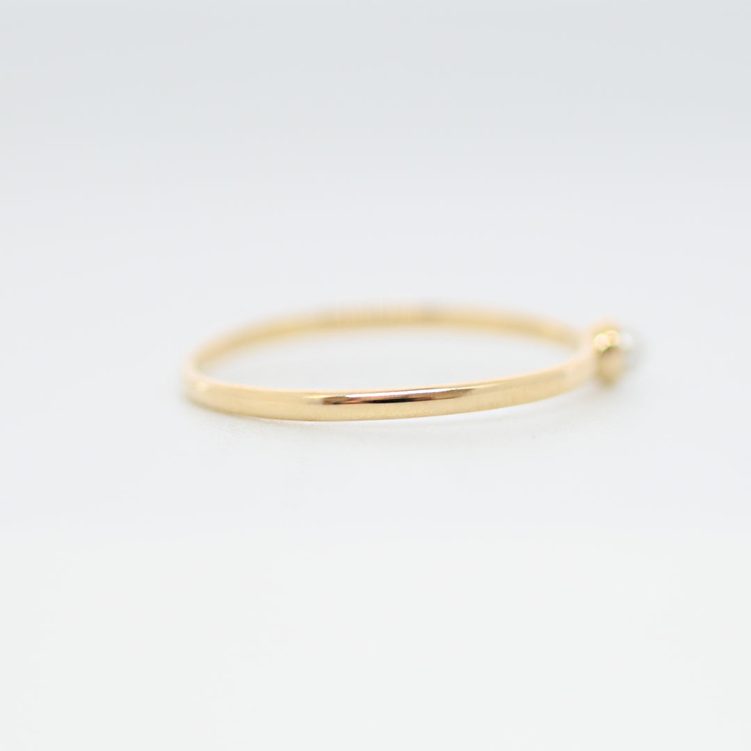 パール ミル打ちリング【K10YG】25ss