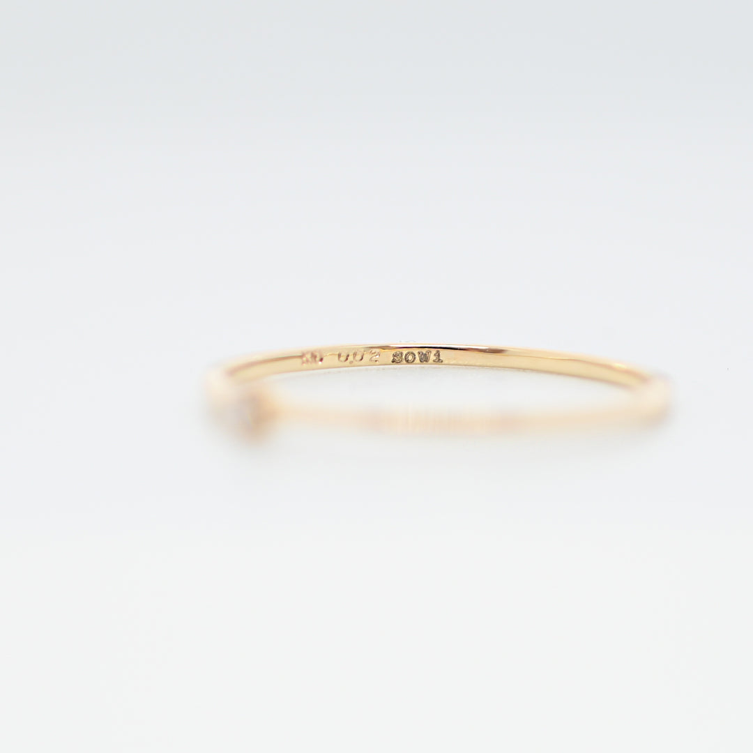 一粒ダイヤのシンプルリング【K10YG】25ss