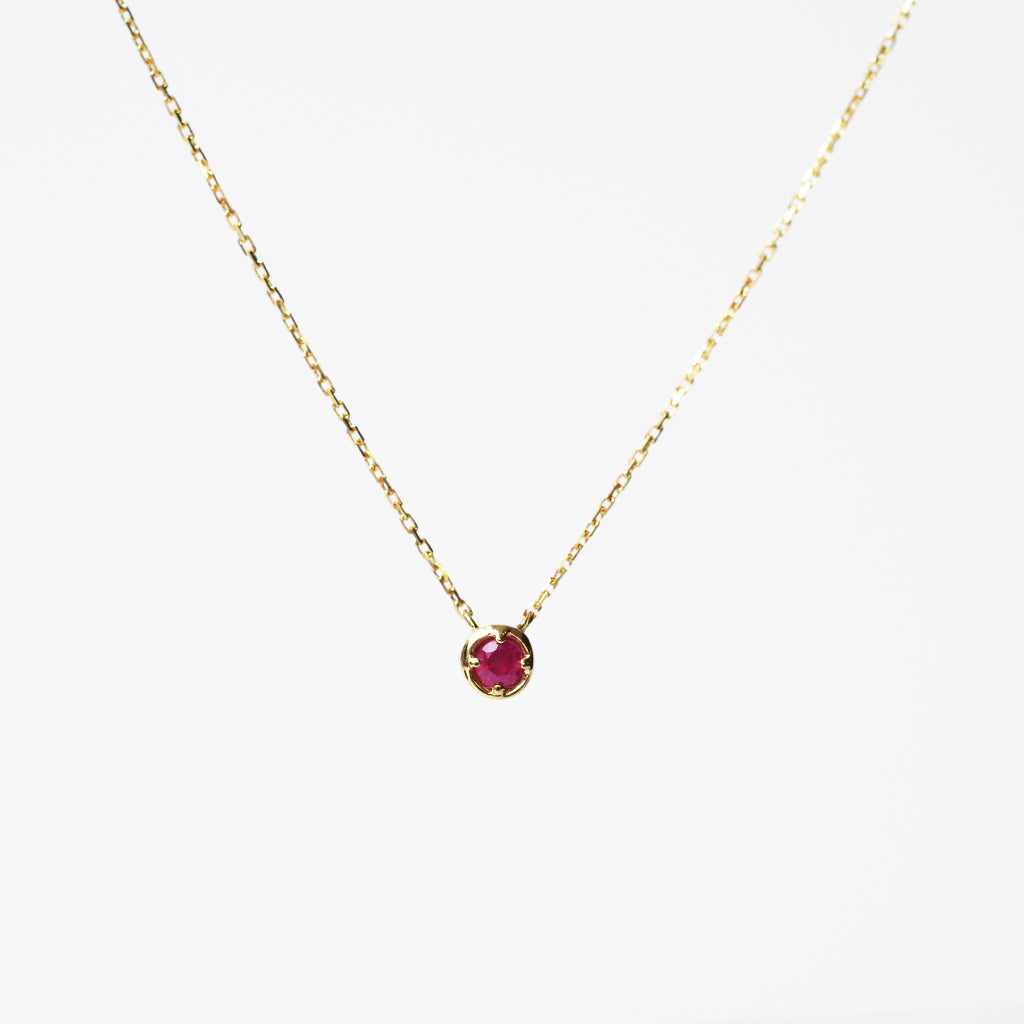 バースデーネックレス カヌレ 7月 ルビー【K10YG】