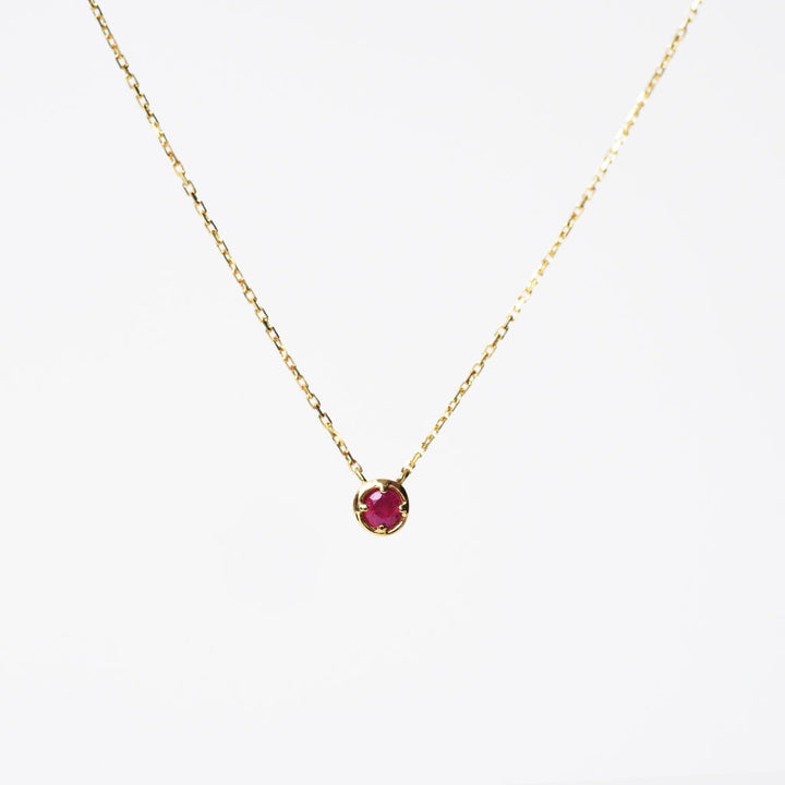 バースデーネックレス カヌレ 7月 ルビー【K10YG】