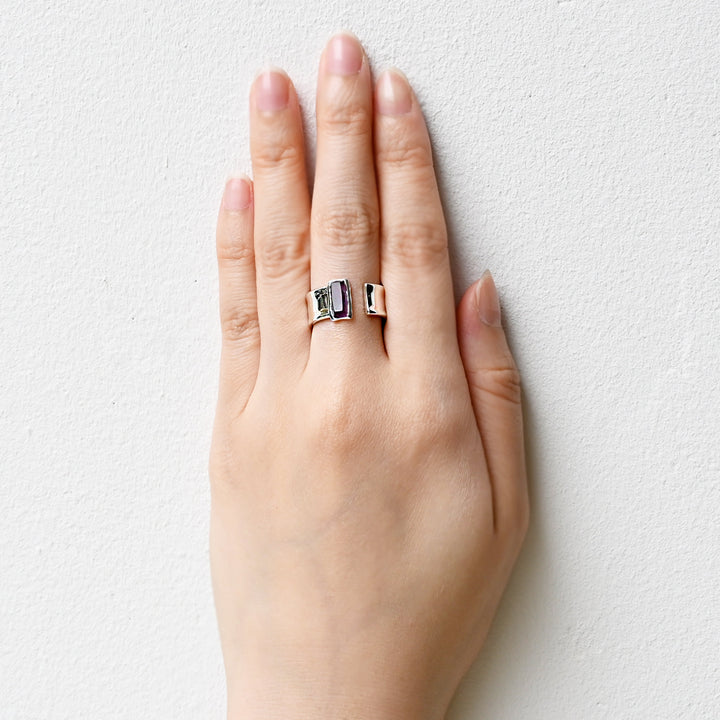 Talat  Than-sa-mǎi  アメジスト カフリング【SV925】25ss