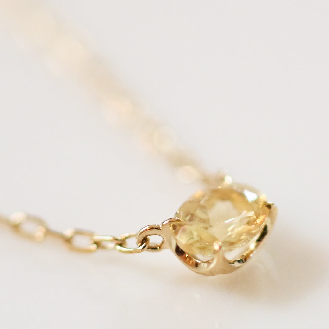 1点物・イエローダンビュライトネックレス【K10YG】25ss