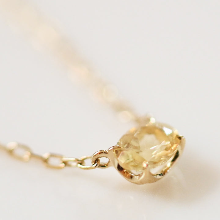 1点物・イエローダンビュライトネックレス【K10YG】25ss