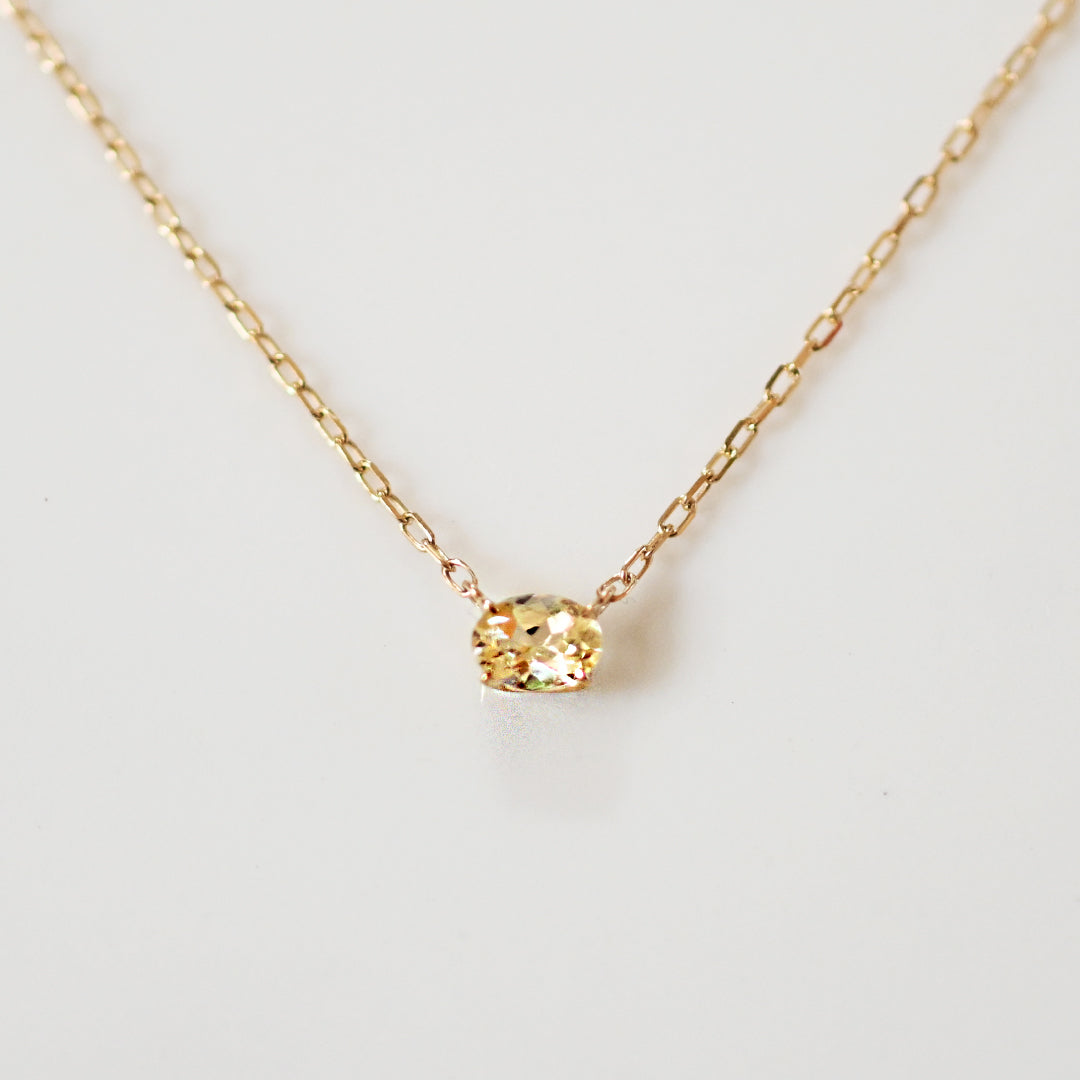 1点物・イエローダンビュライトネックレス【K10YG】25ss