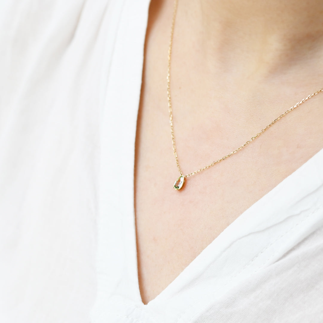 1点物 モンタナサファイヤ ペアシェイプカット ネックレス【K10YG】25ss