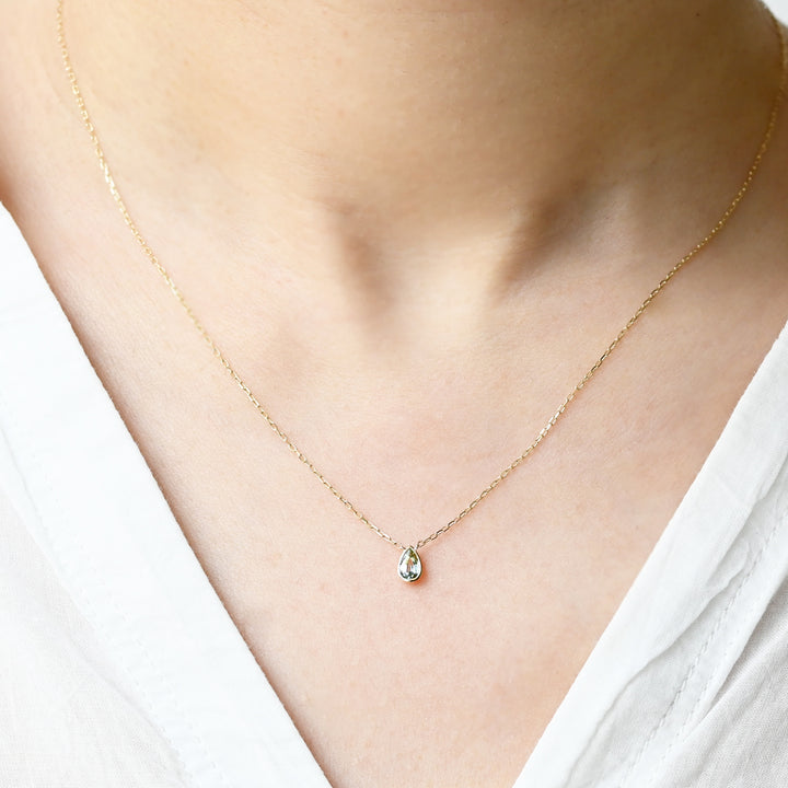 1点物 モンタナサファイヤ ペアシェイプカット ネックレス【K10YG】25ss