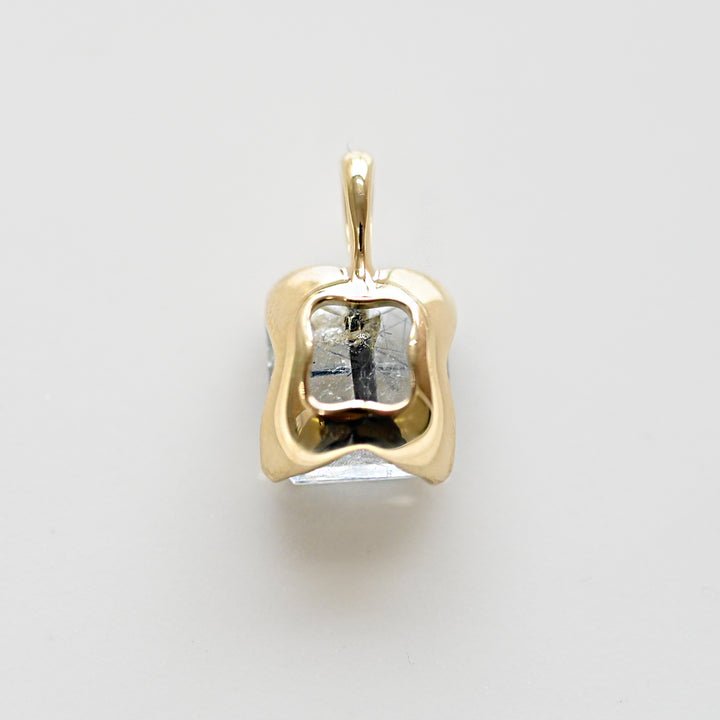 数量限定ブルートルマリンインクォーツペンダントトップ①【K10YG】25ss