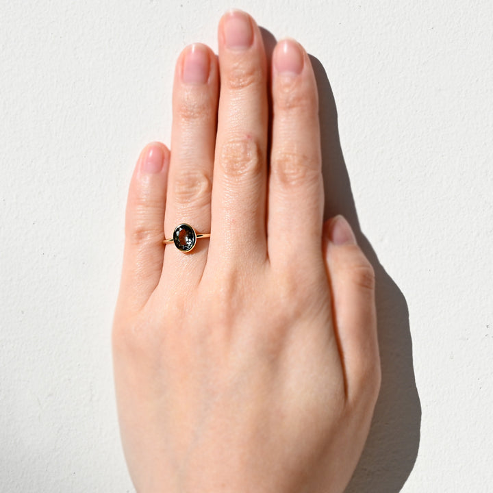 【数量限定】モスアクアマリンリング覆輪【K10YG】24ss