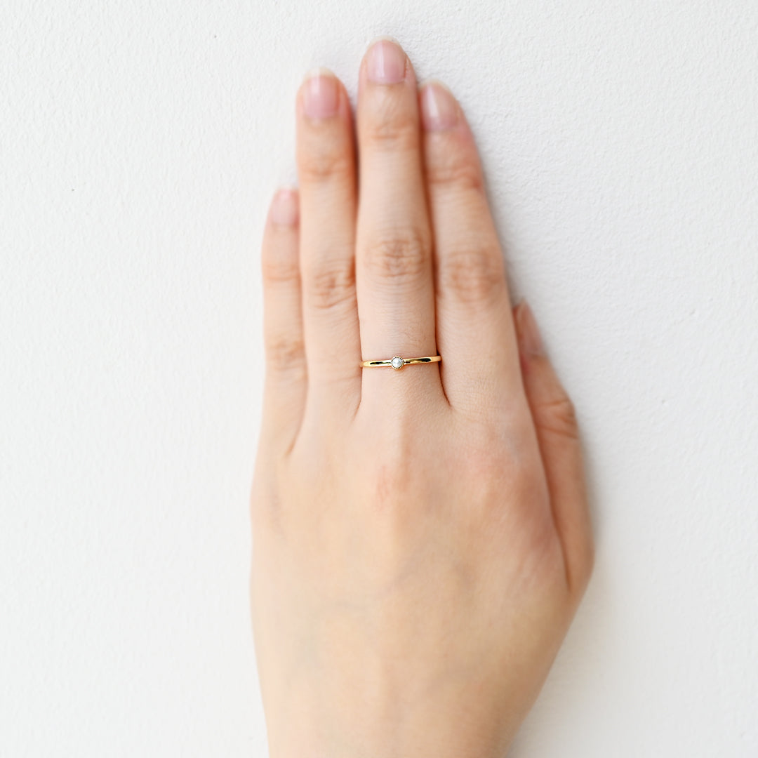 パール ミル打ちリング【K10YG】25ss