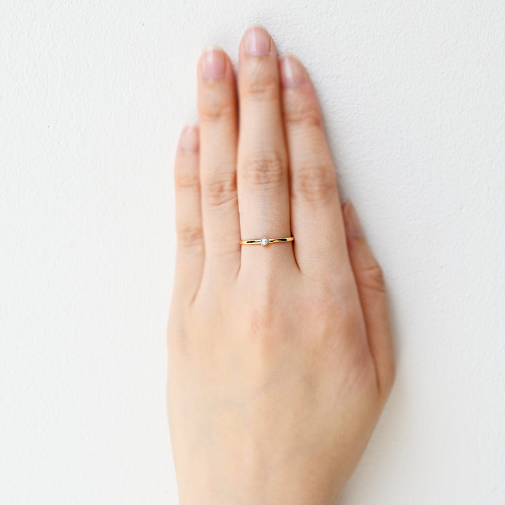 パール ミル打ちリング【K10YG】25ss