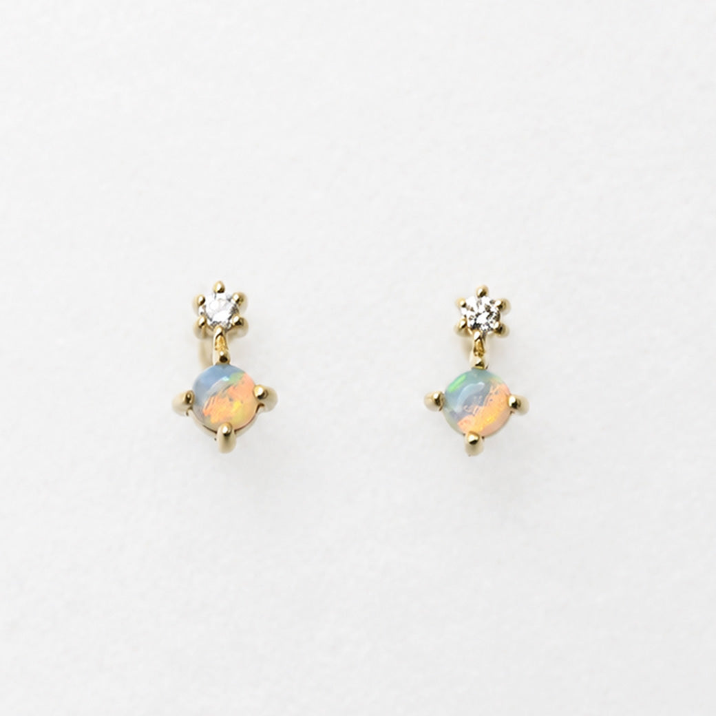 オパール×ダイヤモンド ピアス【K10YG】｜Opaline – sowi