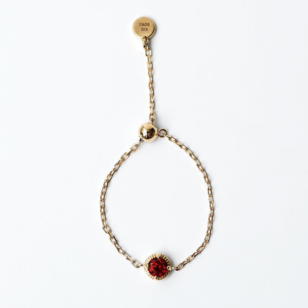 K10天然石チェーンリング ガーネット