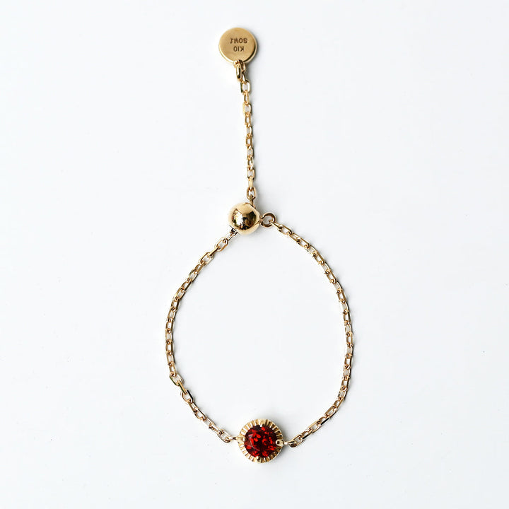 K10天然石チェーンリング ガーネット