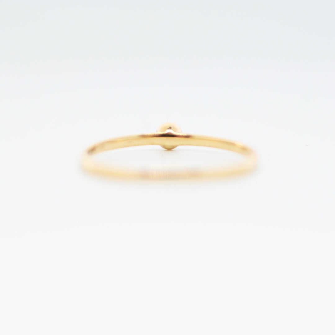 パール ミル打ちリング【K10YG】25ss