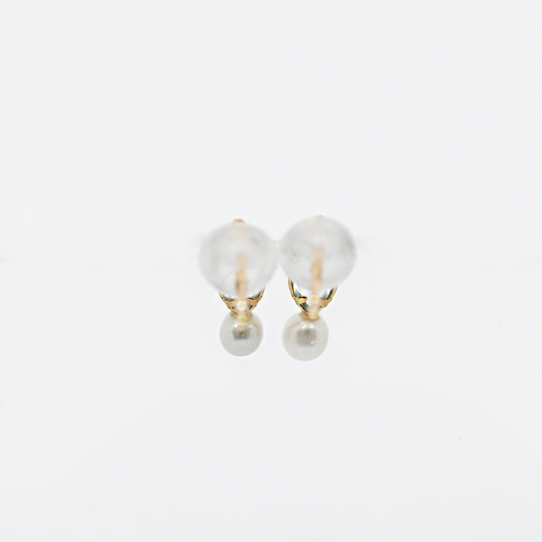 天然石&パールピアス【K10YG】25ss