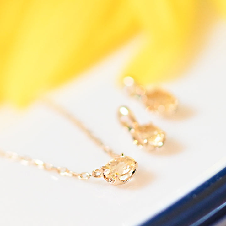 1点物・イエローダンビュライトネックレス【K10YG】25ss