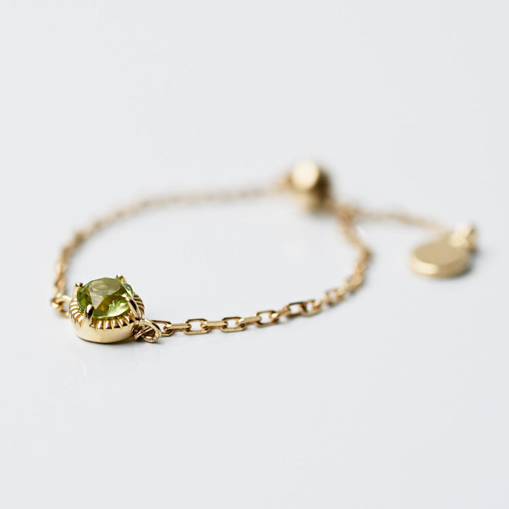 K10天然石チェーンリング ペリドット