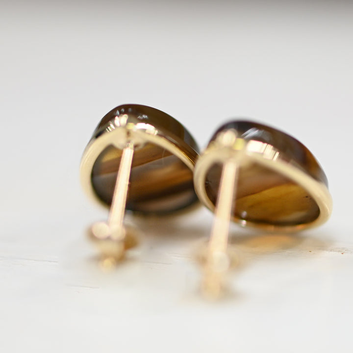 数量限定・1点物 モンタナアゲートピアス【K10YG】25ss