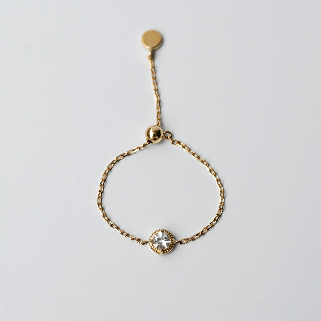 K10天然石チェーンリング クォーツ