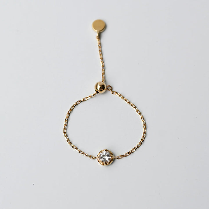 K10天然石チェーンリング クォーツ