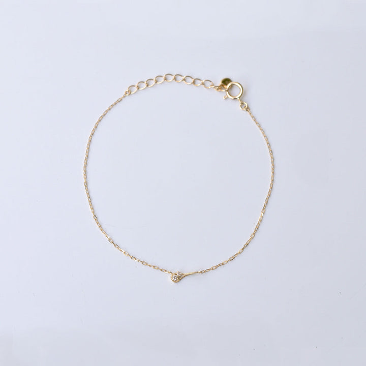 幸せを運ぶもの・ダイヤモンドブレスレット・水【K10YG】