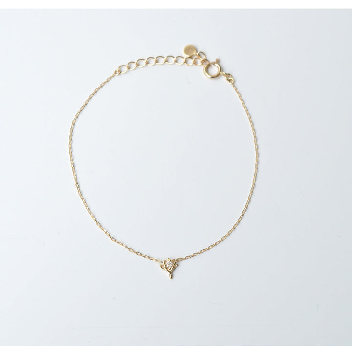 幸せを運ぶもの・ダイヤモンドブレスレット・綿毛【K10YG】