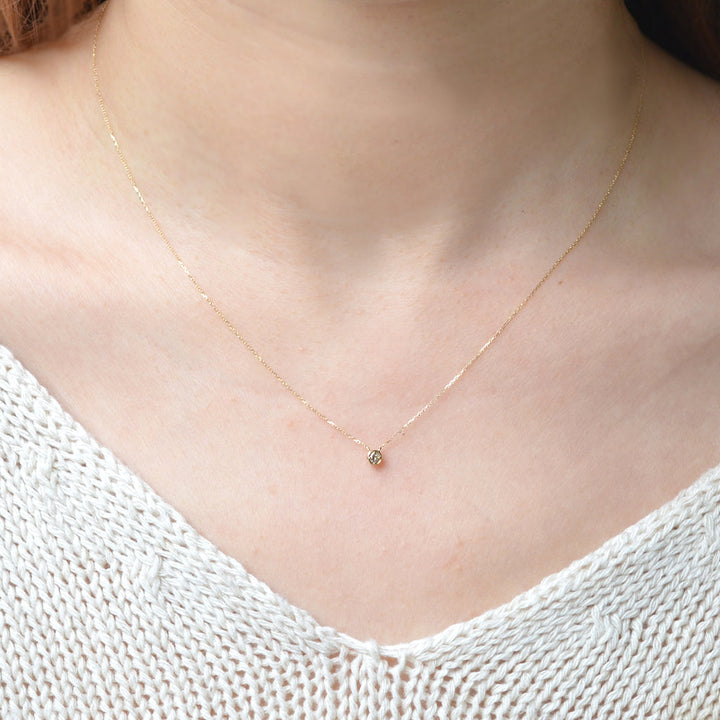 バースデーネックレス カヌレ 4月 ブラウンダイヤ【K10YG】