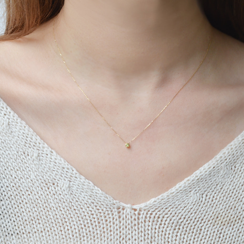 バースデーネックレス カヌレ 8月 ペリドット【K10YG】
