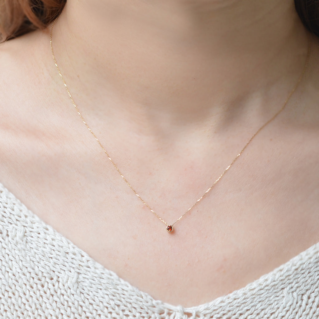 バースデーネックレス カヌレ 1月 ガーネット【K10YG】