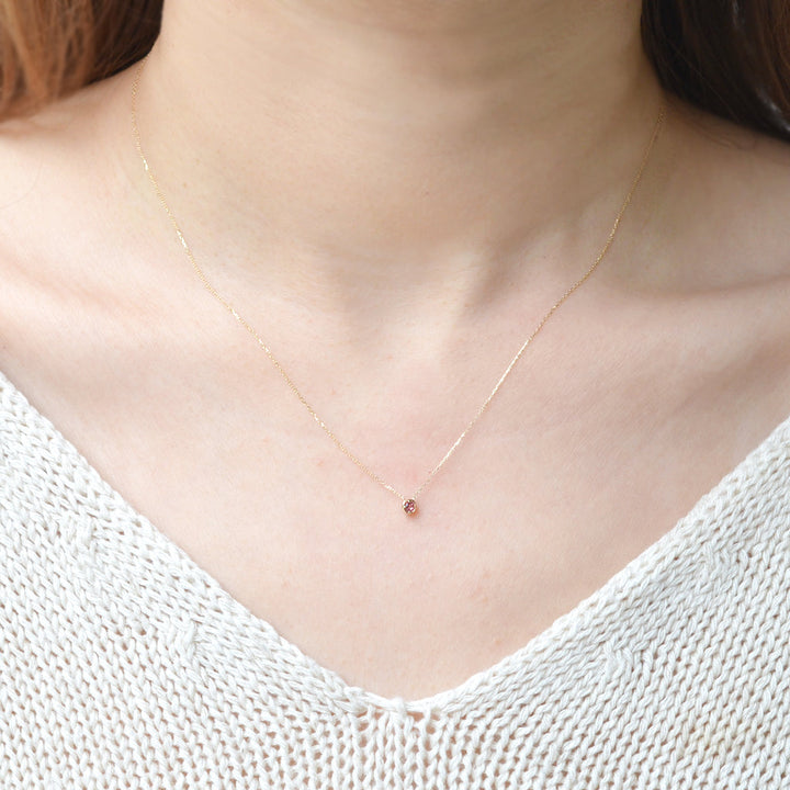 【各種クーポンポイント不可】バースデーネックレス カヌレ 10月 ピンクトルマリン【K10YG】