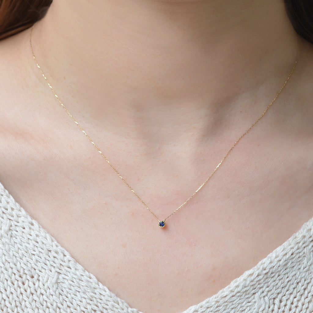 バースデーネックレス カヌレ 9月 サファイア【K10YG】