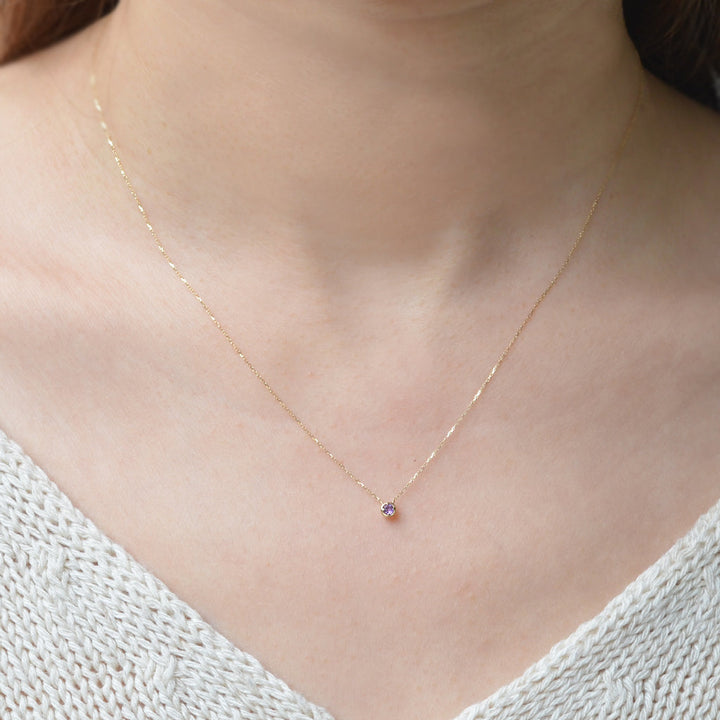 バースデーネックレス カヌレ 2月 アメジスト【K10YG】