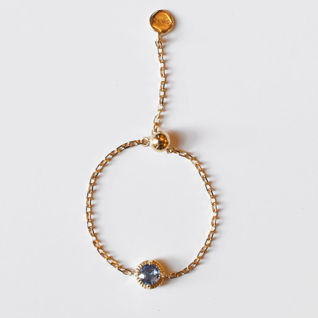 K10天然石チェーンリング サファイア