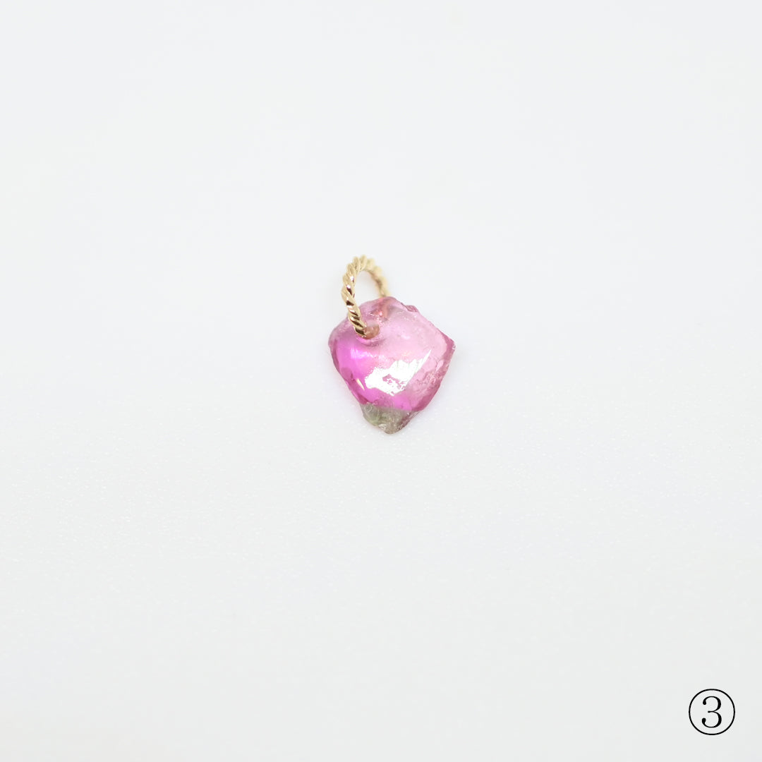 1点物 バイカラートルマリン原石 チャーム 25AW