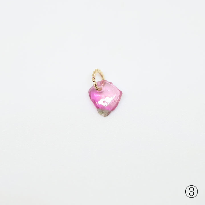 1点物 バイカラートルマリン原石 チャーム 25AW