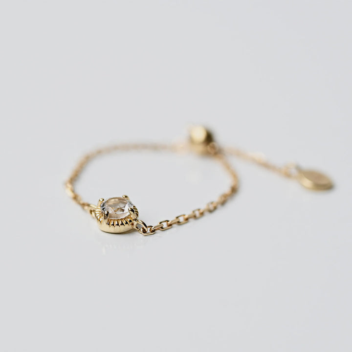 K10天然石チェーンリング クォーツ