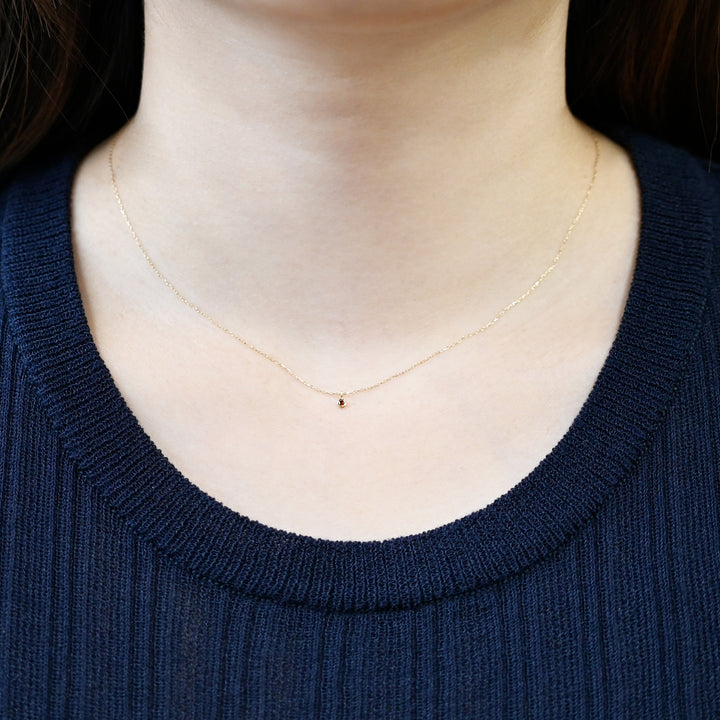 1月誕生石ネックレス ガーネット【K10YG】