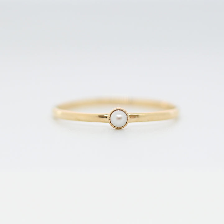 パール ミル打ちリング【K10YG】25ss