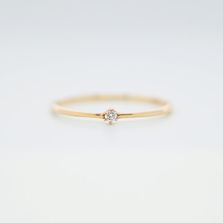 一粒ダイヤのシンプルリング【K10YG】25ss