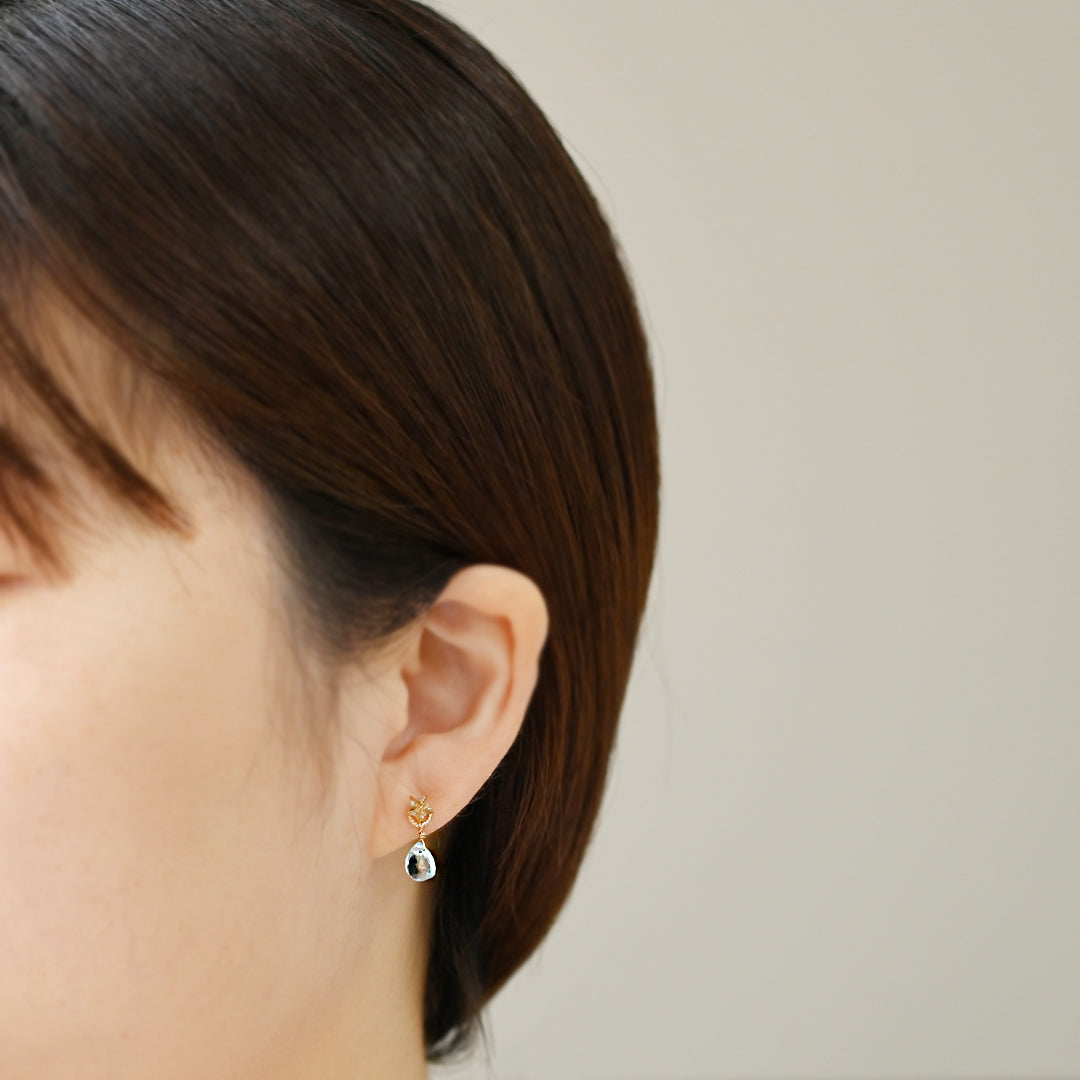 【数量限定】ブルートパーズ マロン型 チャーム【K10YG】25ss