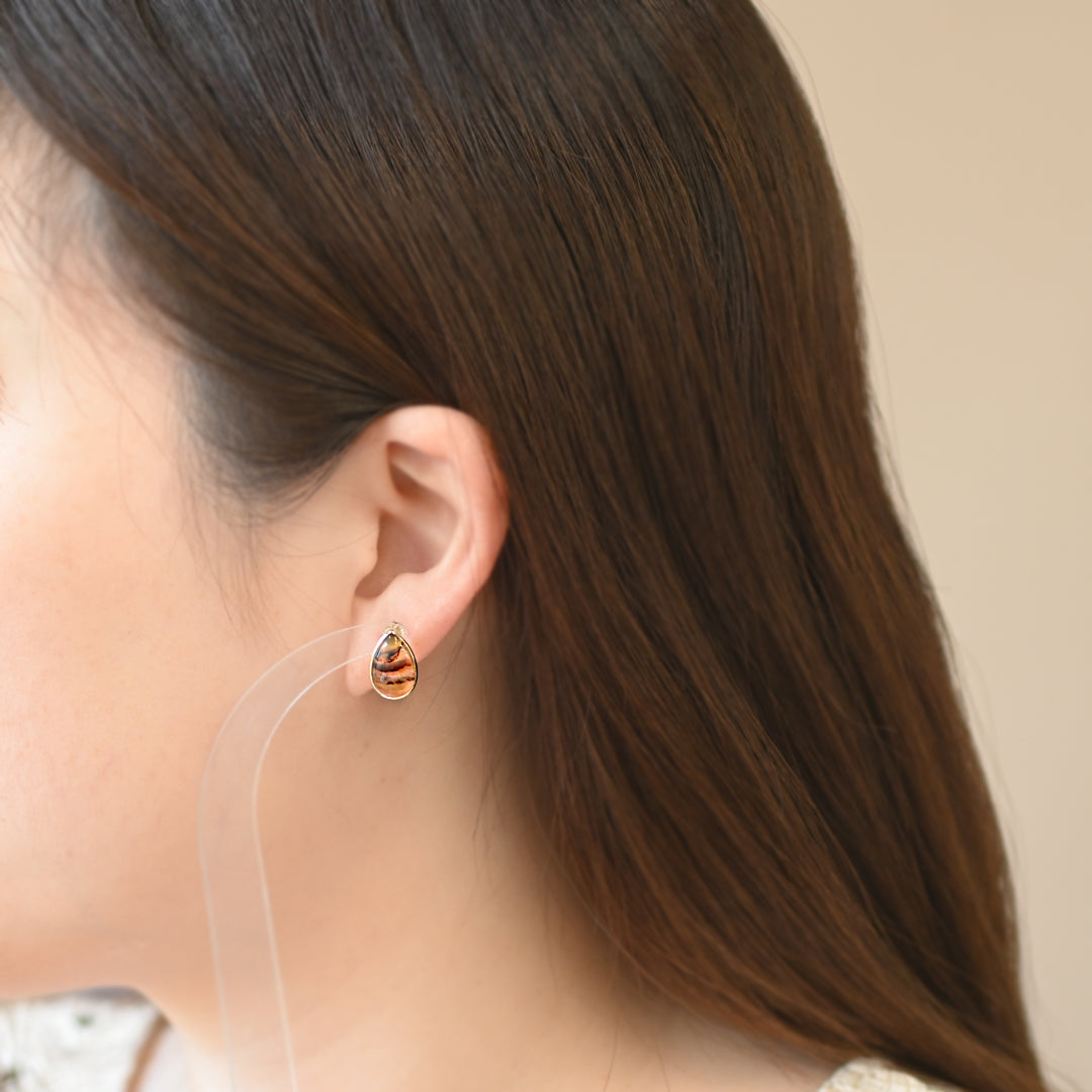 数量限定・1点物 モンタナアゲートピアス【K10YG】25ss