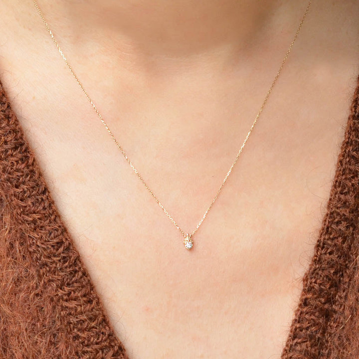 幸せを運ぶもの・ダイヤモンドネックレス・どんぐり【K10YG】21W