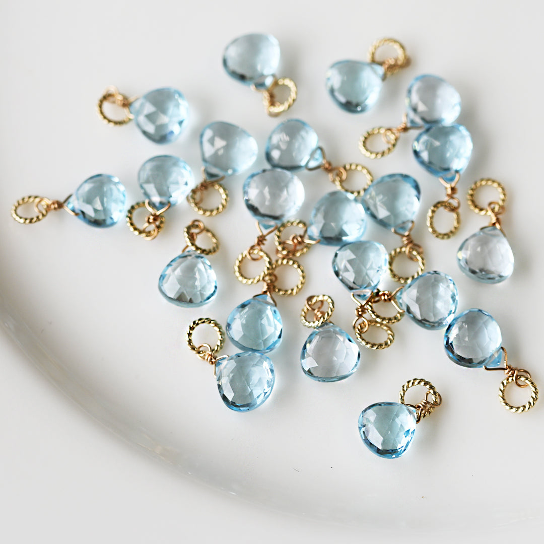 【数量限定】ブルートパーズ マロン型 チャーム【K10YG】25ss