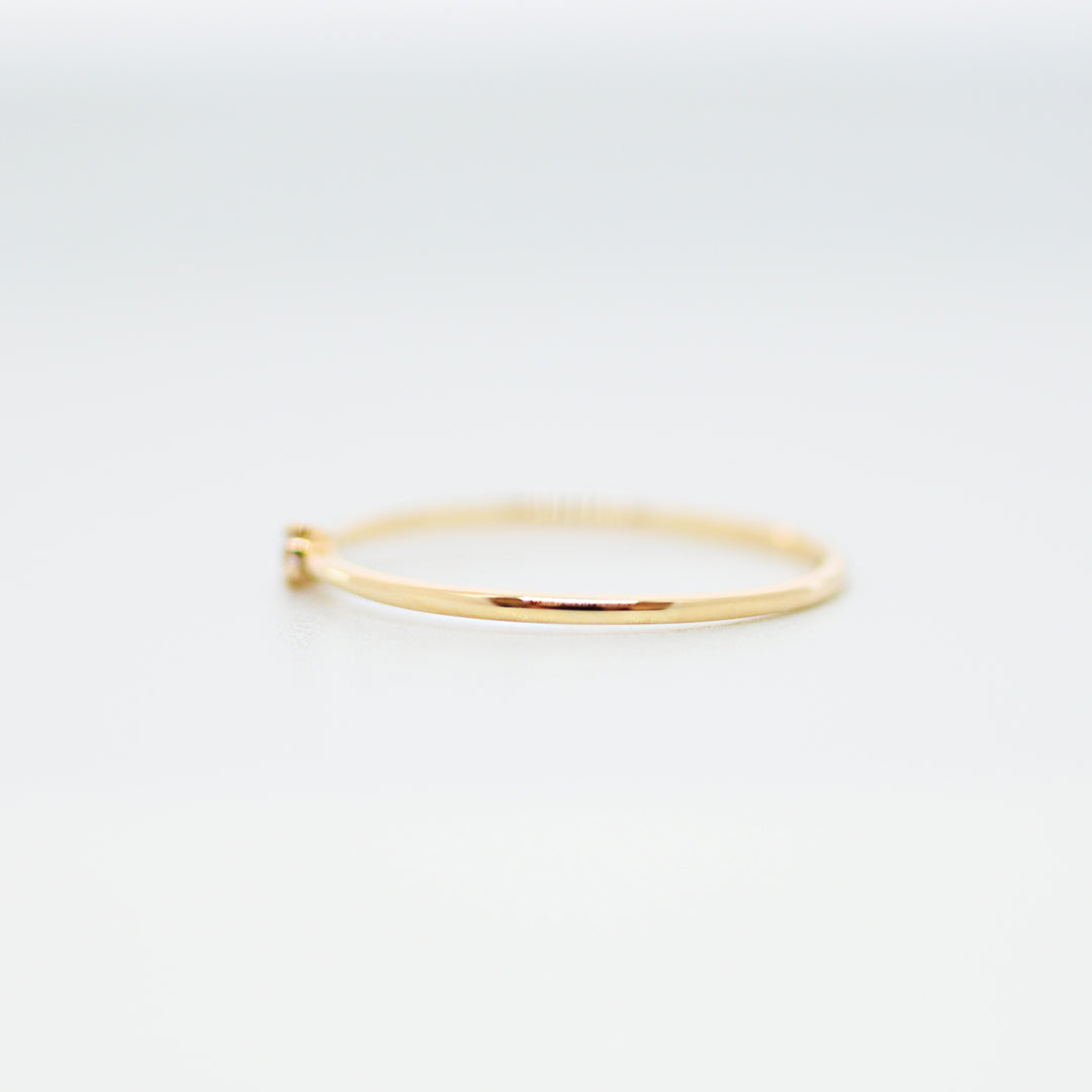 一粒ダイヤのシンプルリング【K10YG】25ss