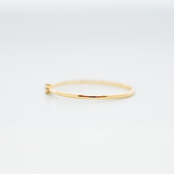 一粒ダイヤのシンプルリング【K10YG】25ss